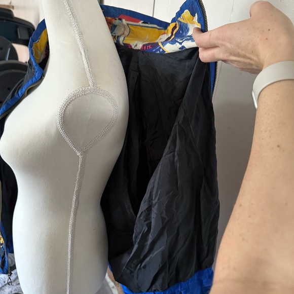 East west Silk Vintage 80s 90s Windbreaker Shell Apres Ski Snowboard Coat Jacket - Picture 12 of 13